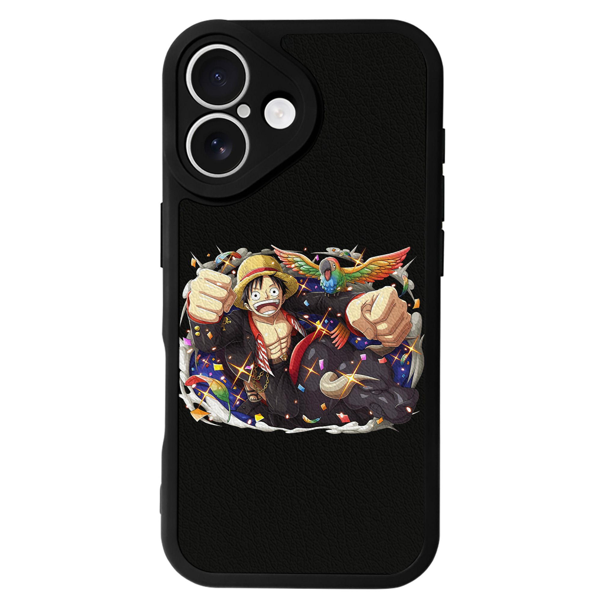 （画像用） ワンピース モンキー・D・ルフィ ONE PIECE Monkey D. Luffy 【iPhone 16シリーズ対応】シリコンスマホケース（レザー調） 材質：シリコン